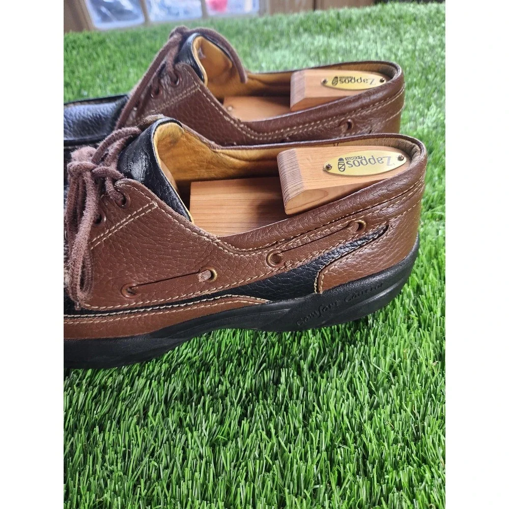 Dr. Comfort Patrick Shoes Mens Size 11 M Brown Black Leather Boat Lace Up Casual